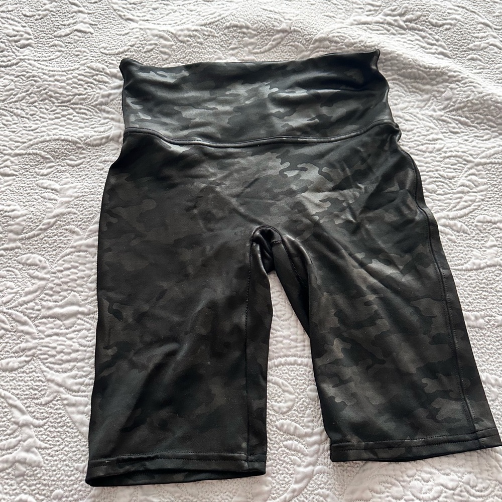 SPANX Black and Gray Bike Shorts